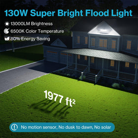 Olafus 130W flood light IP65 seal proving weatherproof design