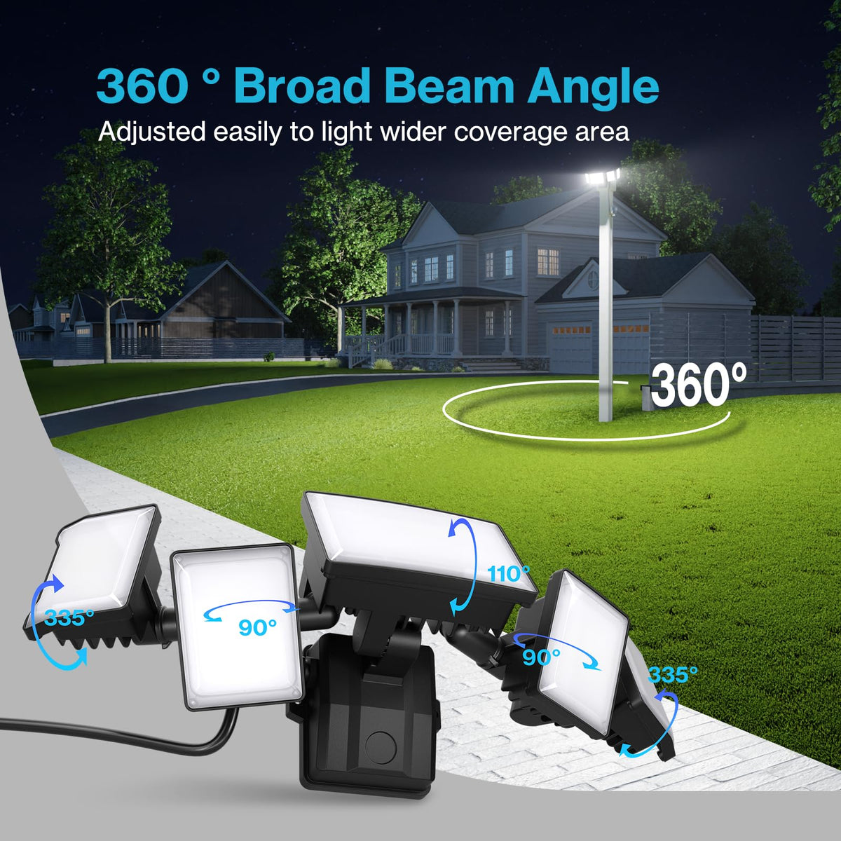Olafus 130W flood light plug-in design for easy setup