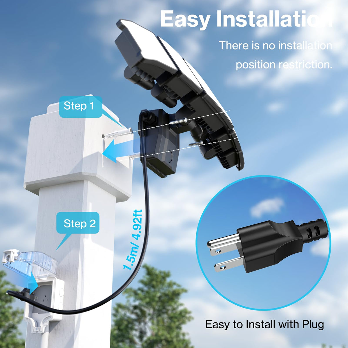 Olafus 130W flood light wide coverage across outdoor space