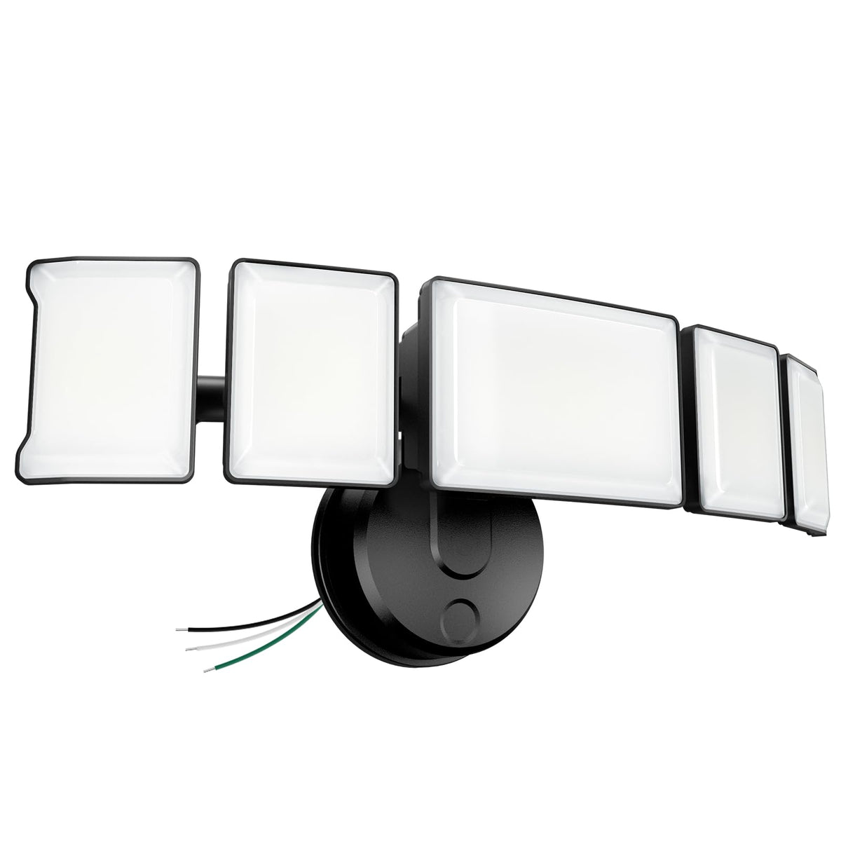 Olafus 130W outdoor flood light with five adjustable heads providing versatile yard illumination.