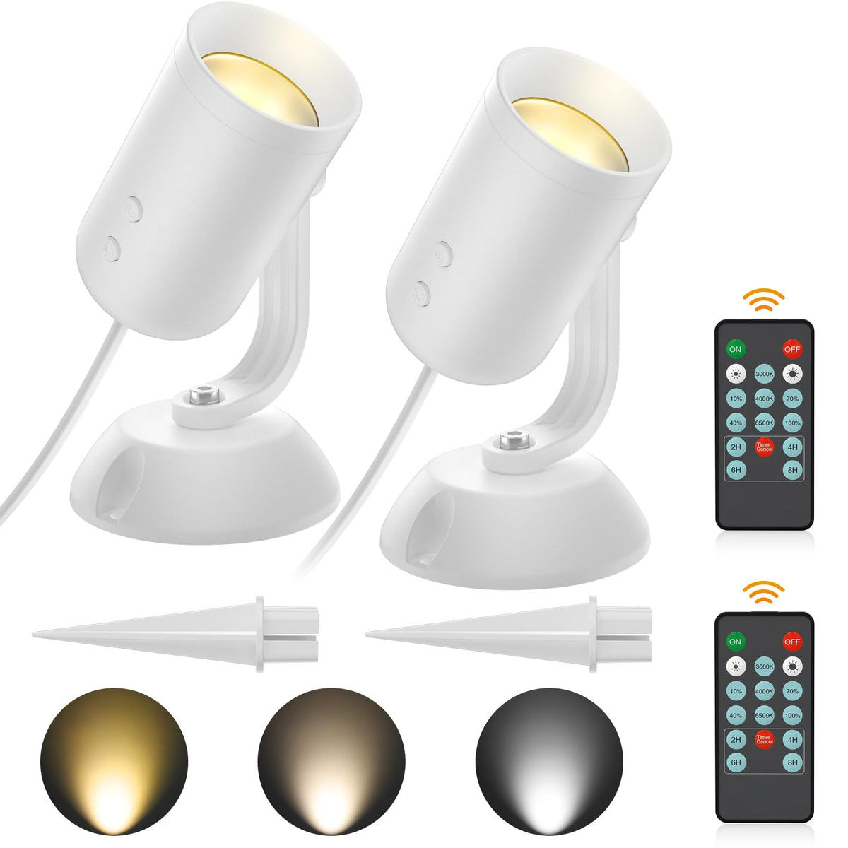 Olafus 2-pack dimmable spotlights with remote illuminate artwork and photos clearly.