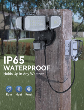 Olafus 5000-lumen daylight LEDs illuminate garages, yards, patios.