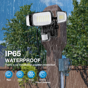 Olafus 7000-lumen flood light delivers strong illumination for yards.