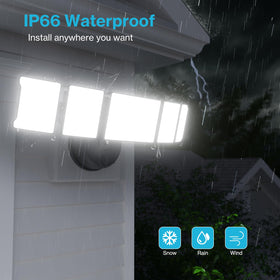 Olafus flood light mounted near entryways brightening the path efficiently.