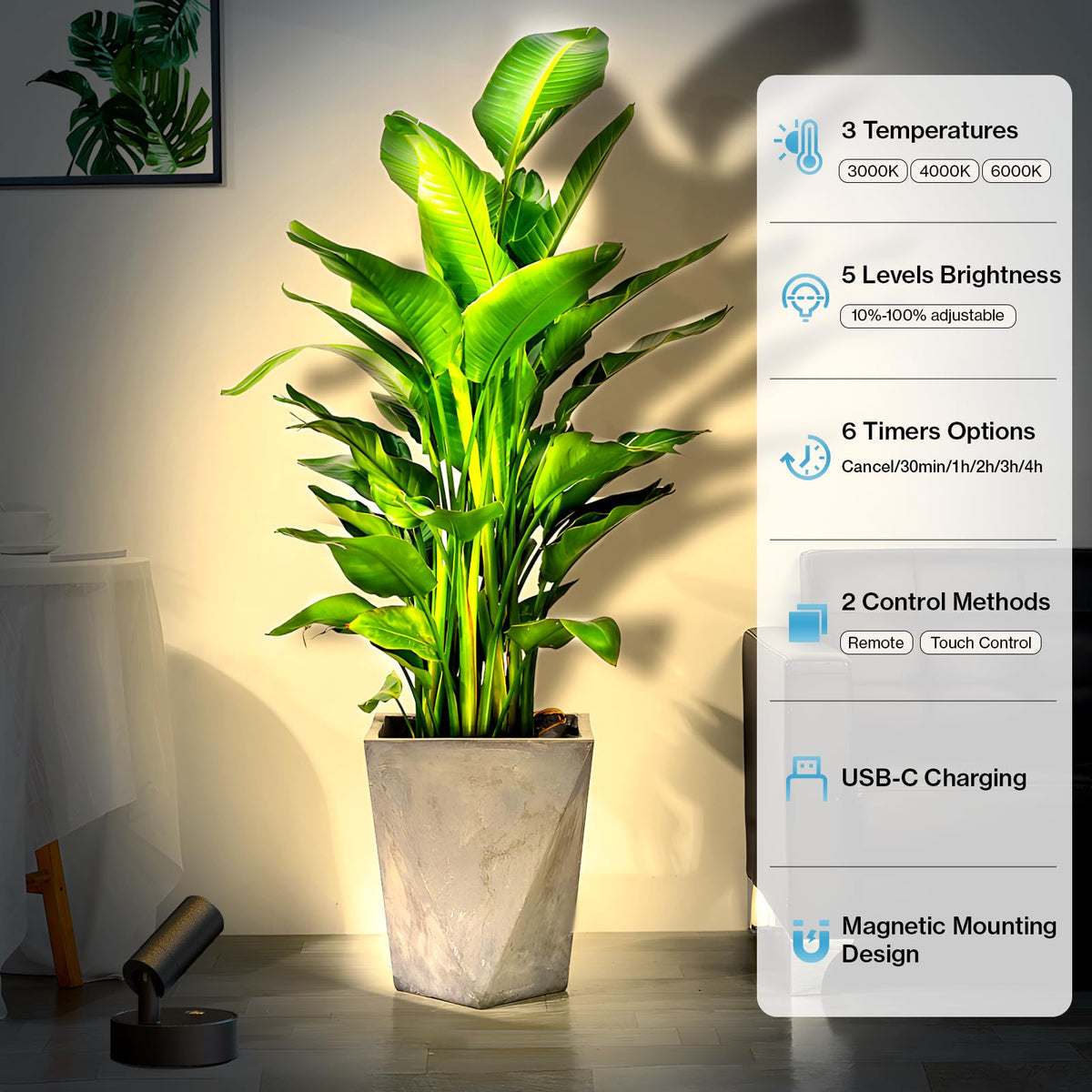 Olafus LED wireless spotlight charging indicator showing battery status during recharge