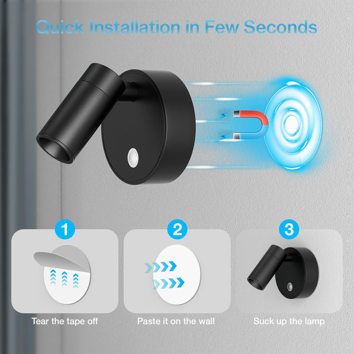 Olafus LED wireless spotlight rotates 350 degrees horizontally for optimal angles