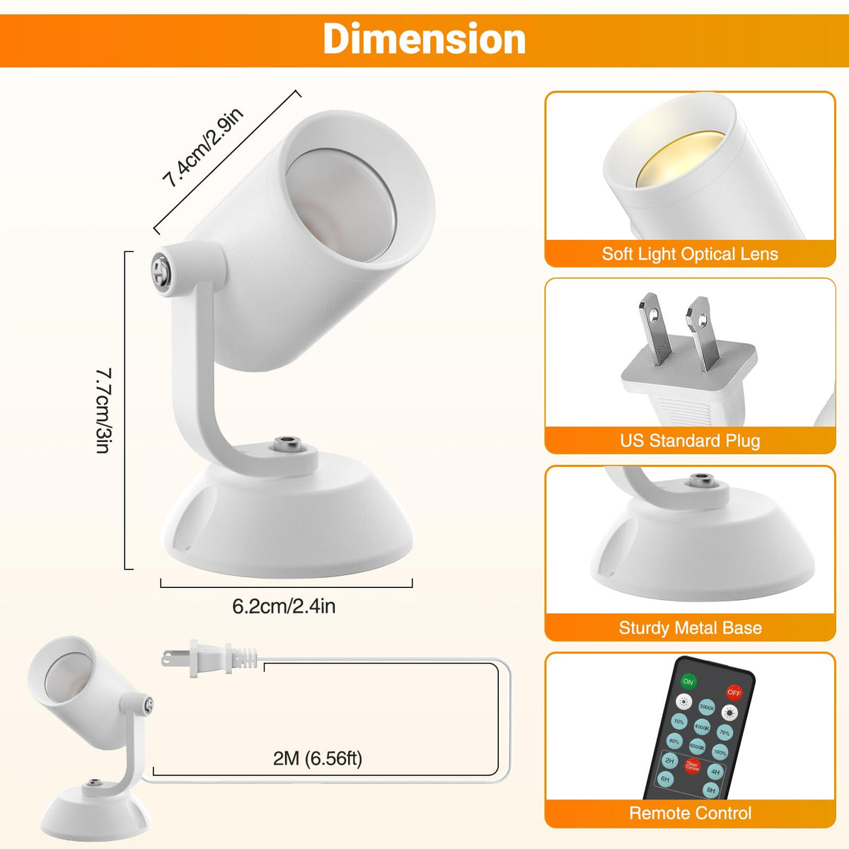 Olafus 2-pack uplights brighten plants and décor with energy-saving LEDs.