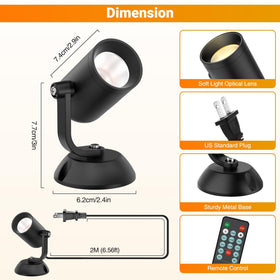 Olafus plug-in spotlight with long 6.56 ft cord for flexible setups