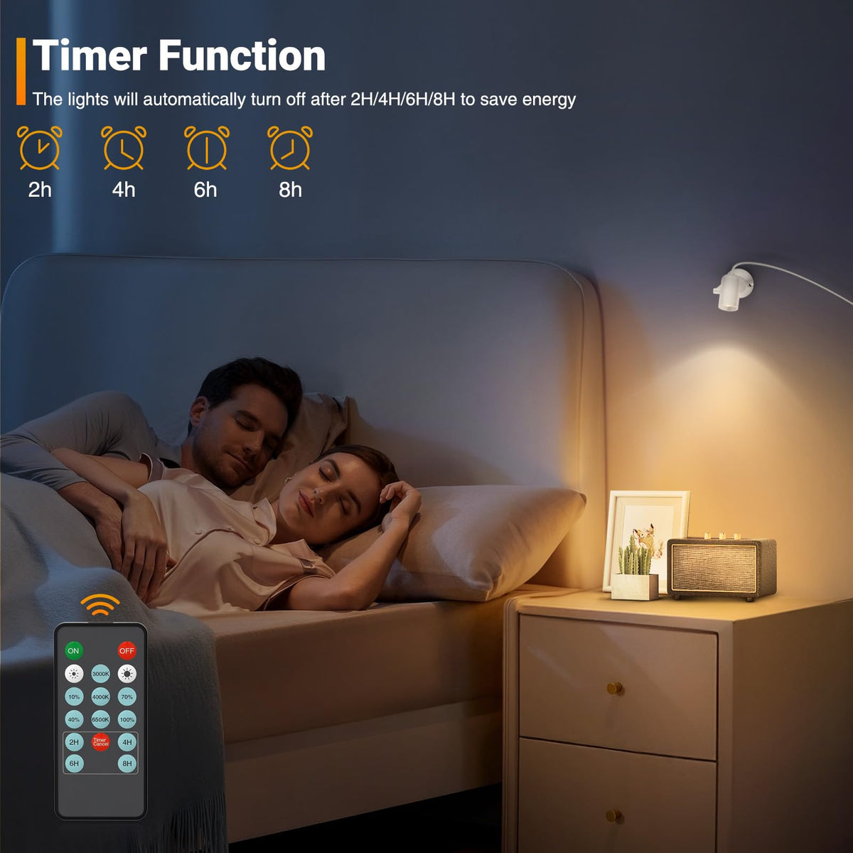 Olafus spotlight head swings 180 degrees for flexible positioning.