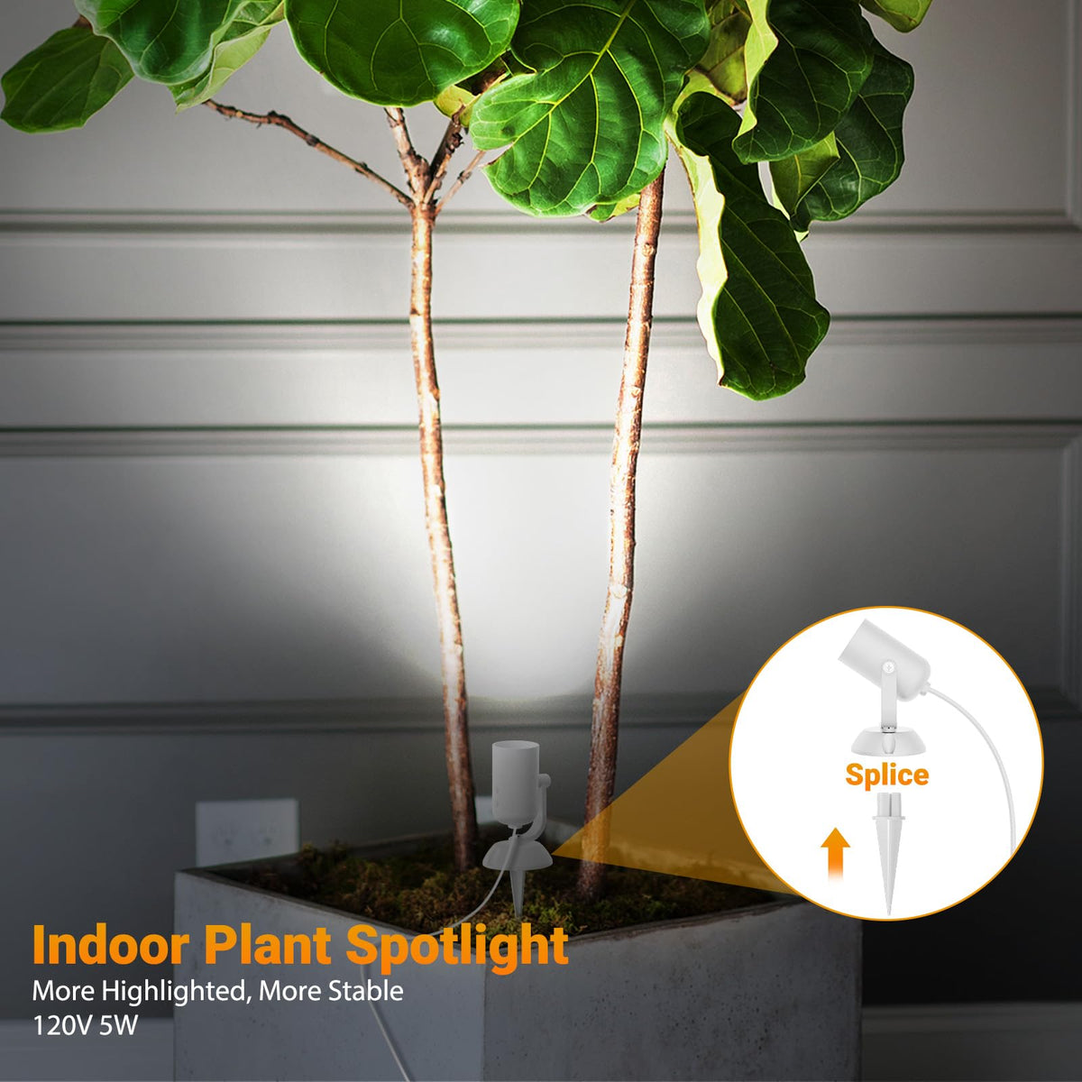 Olafus spotlight with remote control showcasing adjustable brightness in any room.