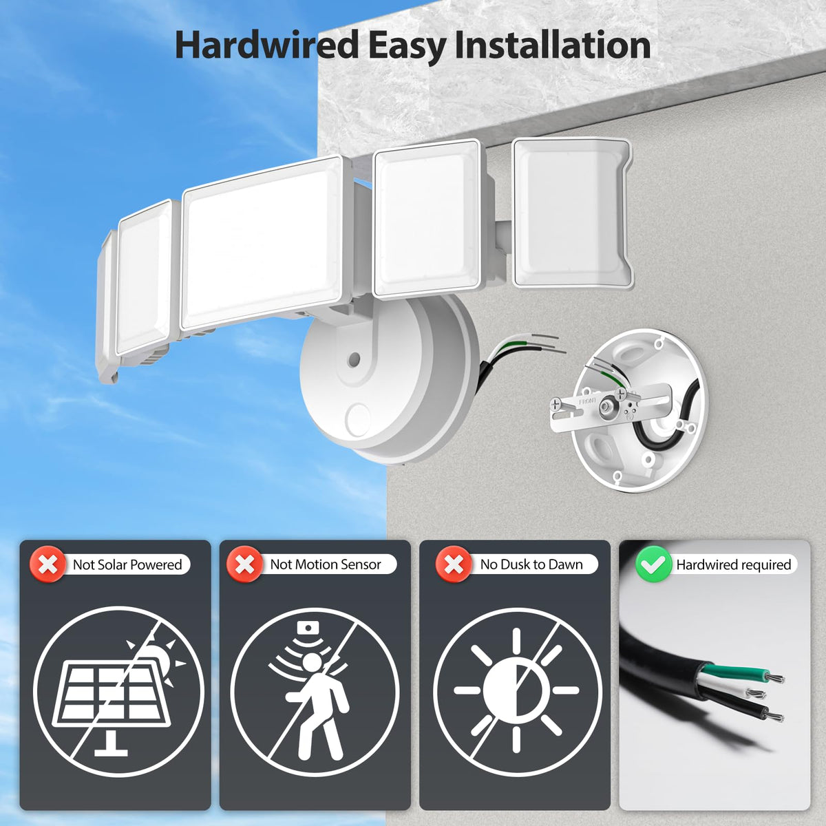 Olafus wide beam flood light covers large areas with even light