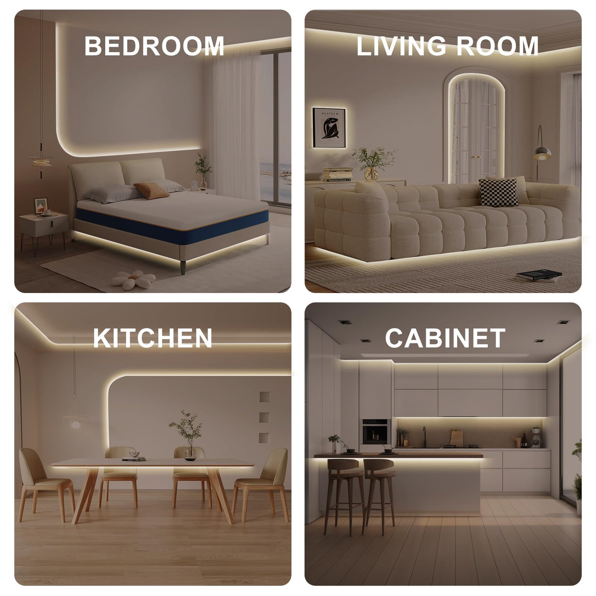 Olaholii cabinet strip lights up countertops with warmth