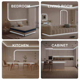 Olaholii cabinet and shelf lighting improves visibility and ambiance.