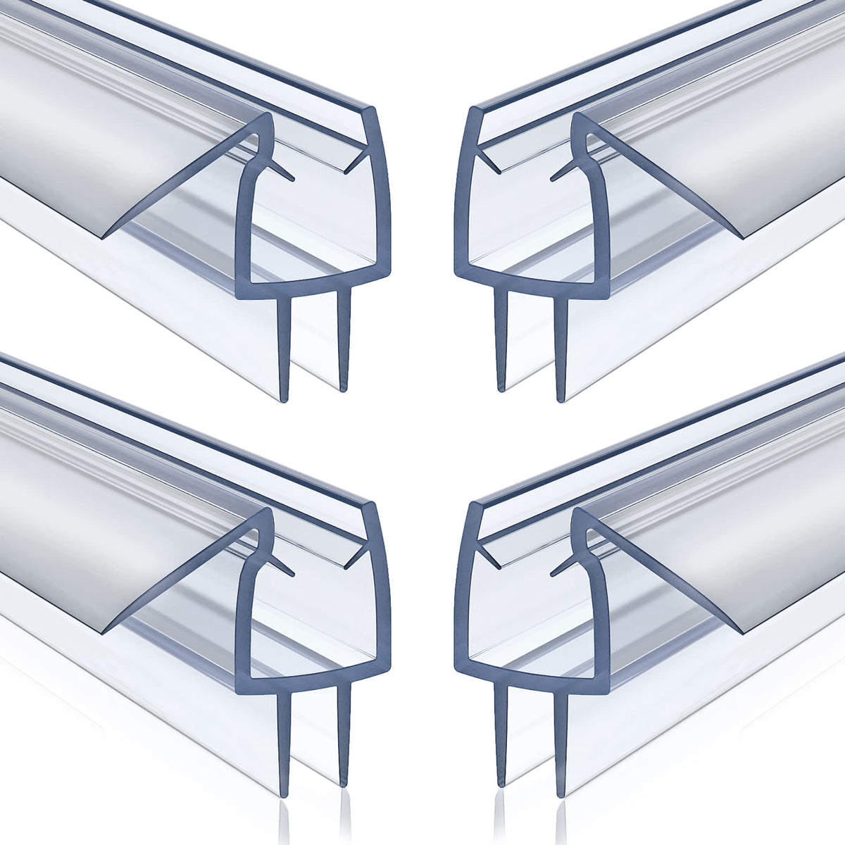 Olaismln frameless shower door bottom seal 39in, clear PVC strip helps prevent leaks.