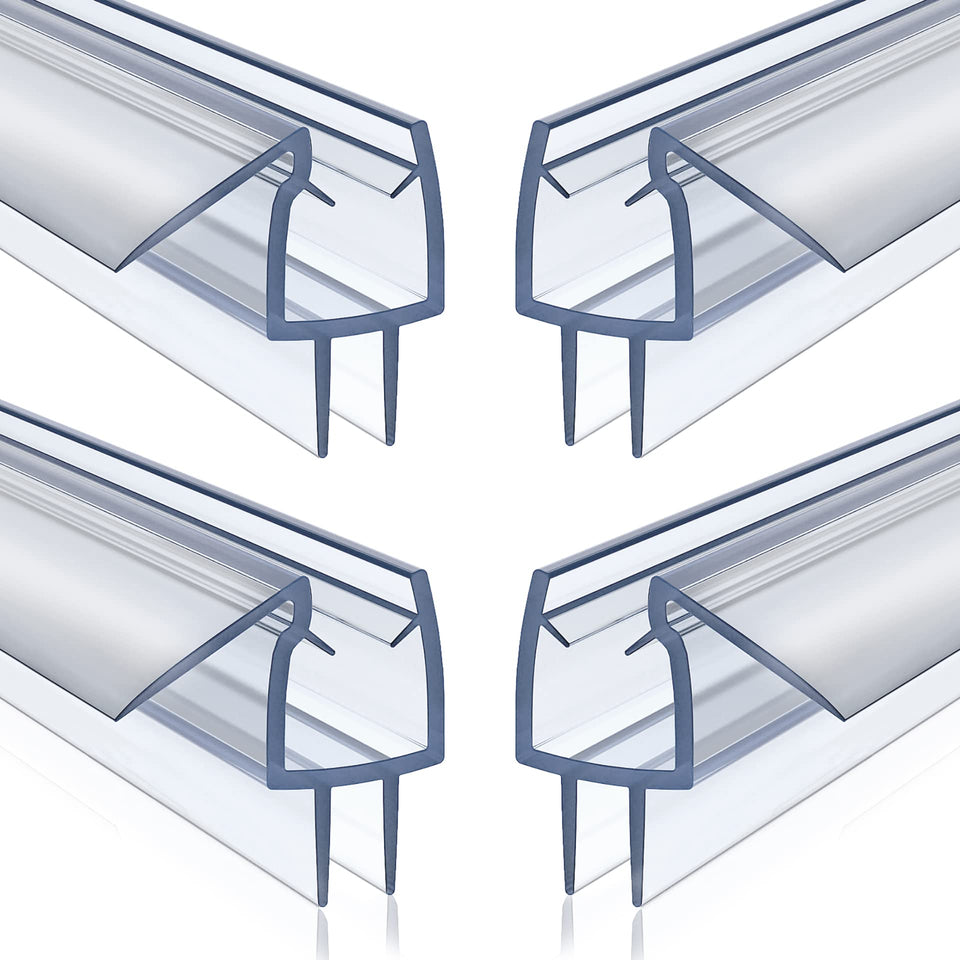 Olaismln frameless shower door bottom seal 39in, clear PVC strip helps prevent leaks.
