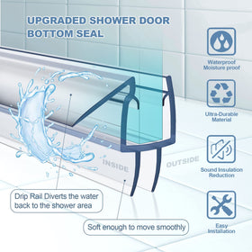 Olaismln water barrier seal for 3/8in glass keeps bathroom dry.
