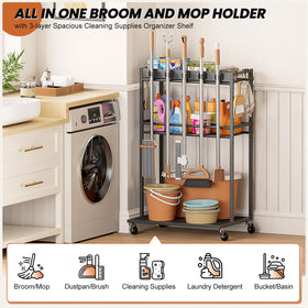 Olakee two tier shelves with guardrails store sprays securely for easy access.