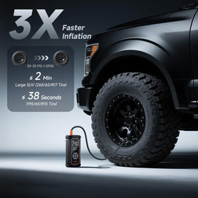 OlarHike air pump digital pressure gauge shows precise readings for inflation.