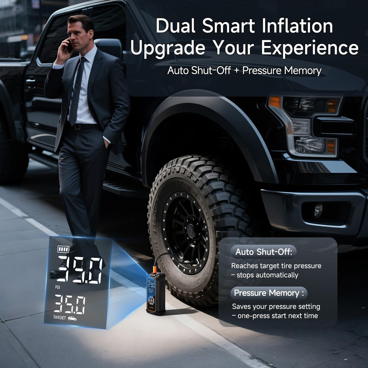 OlarHike auto shut-off feature prevents over-inflation during use.