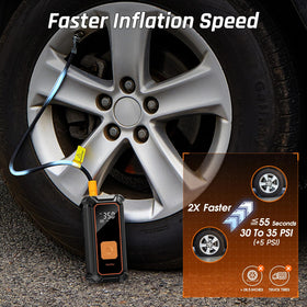 OlarHike battery-powered inflator shows LED display for on-the-go use