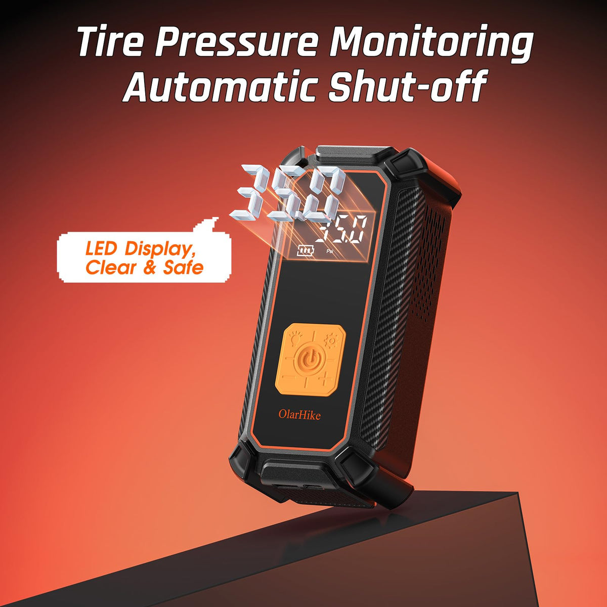 OlarHike compact inflator ready for car or motorcycle trips