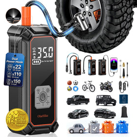 OlarHike tire inflator with compact design for easy storage and travel