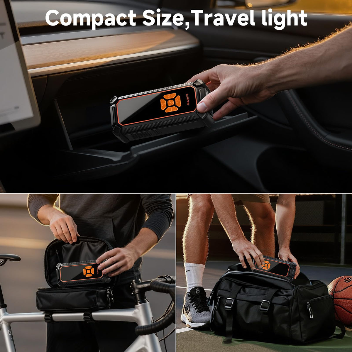 OlarHike DC power cord provides continuous car power for steady inflation