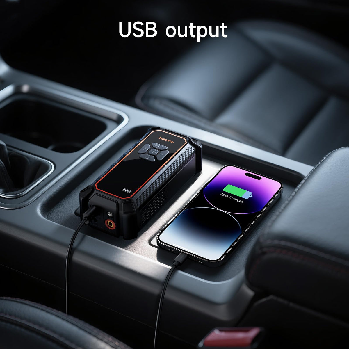 OlarHike Type-C charging cable keeps the unit ready via USB-C.