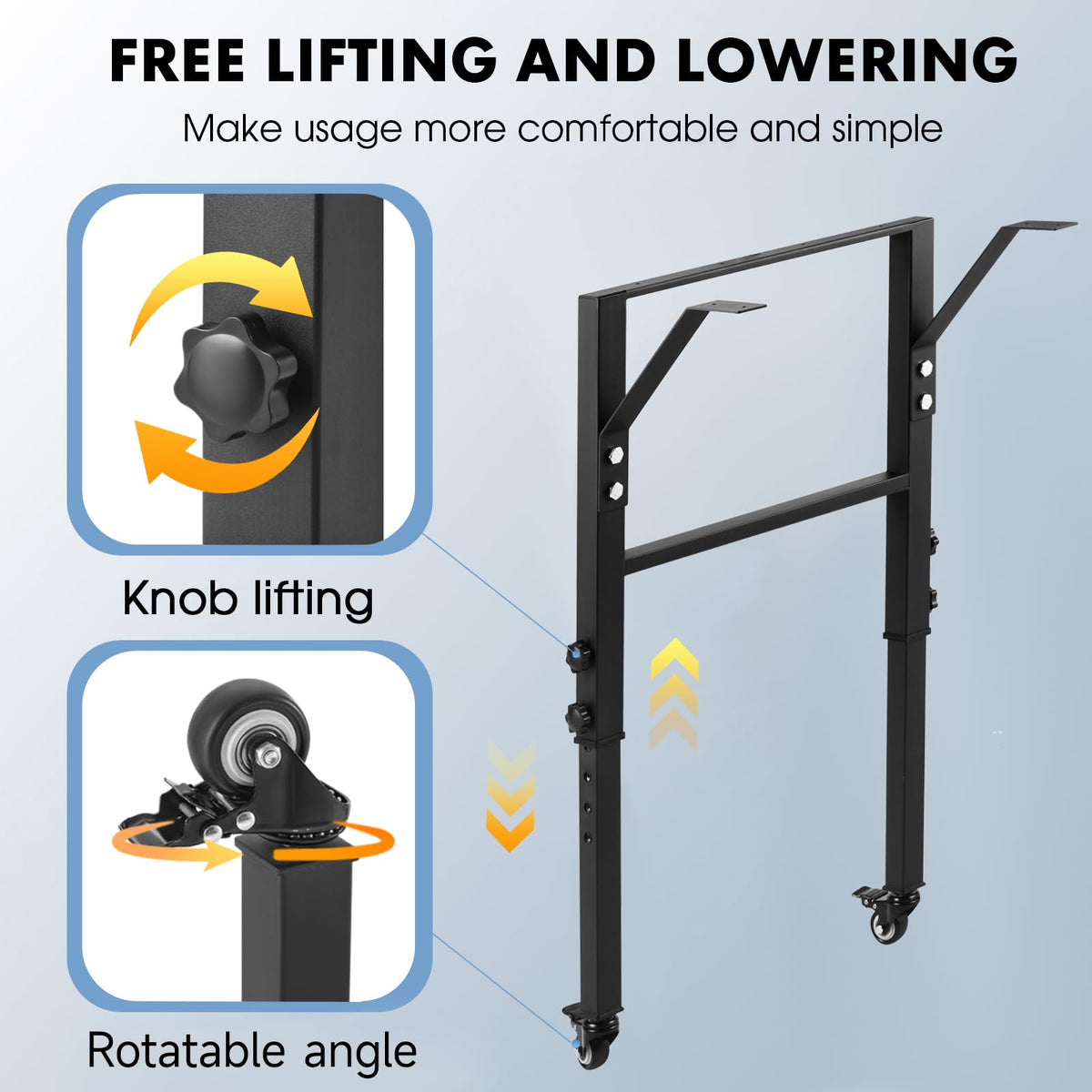 OLBRUS metal legs support up to 1000 pounds for heavy duty projects.