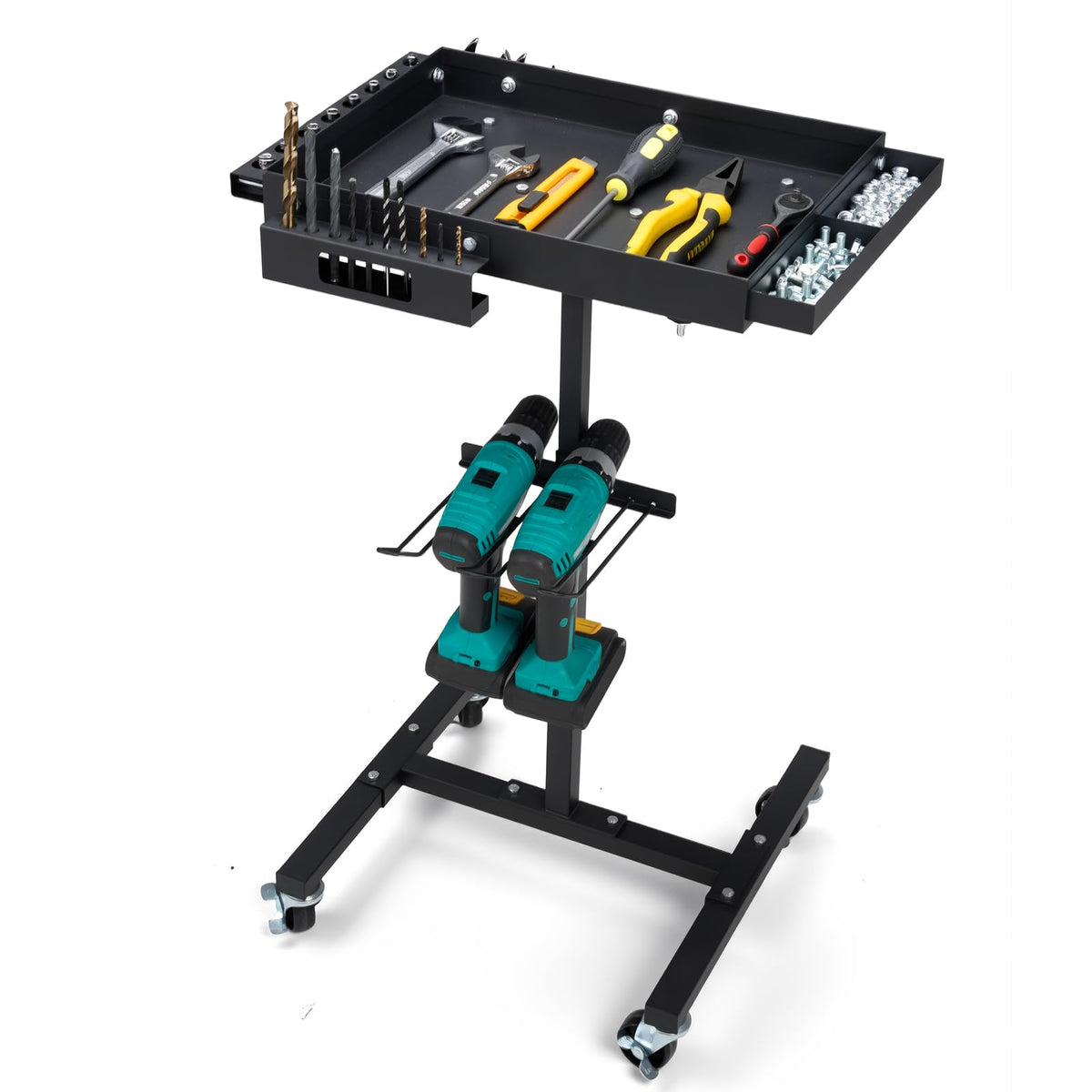 OLBRUS rolling work table with adjustable height for comfortable setup