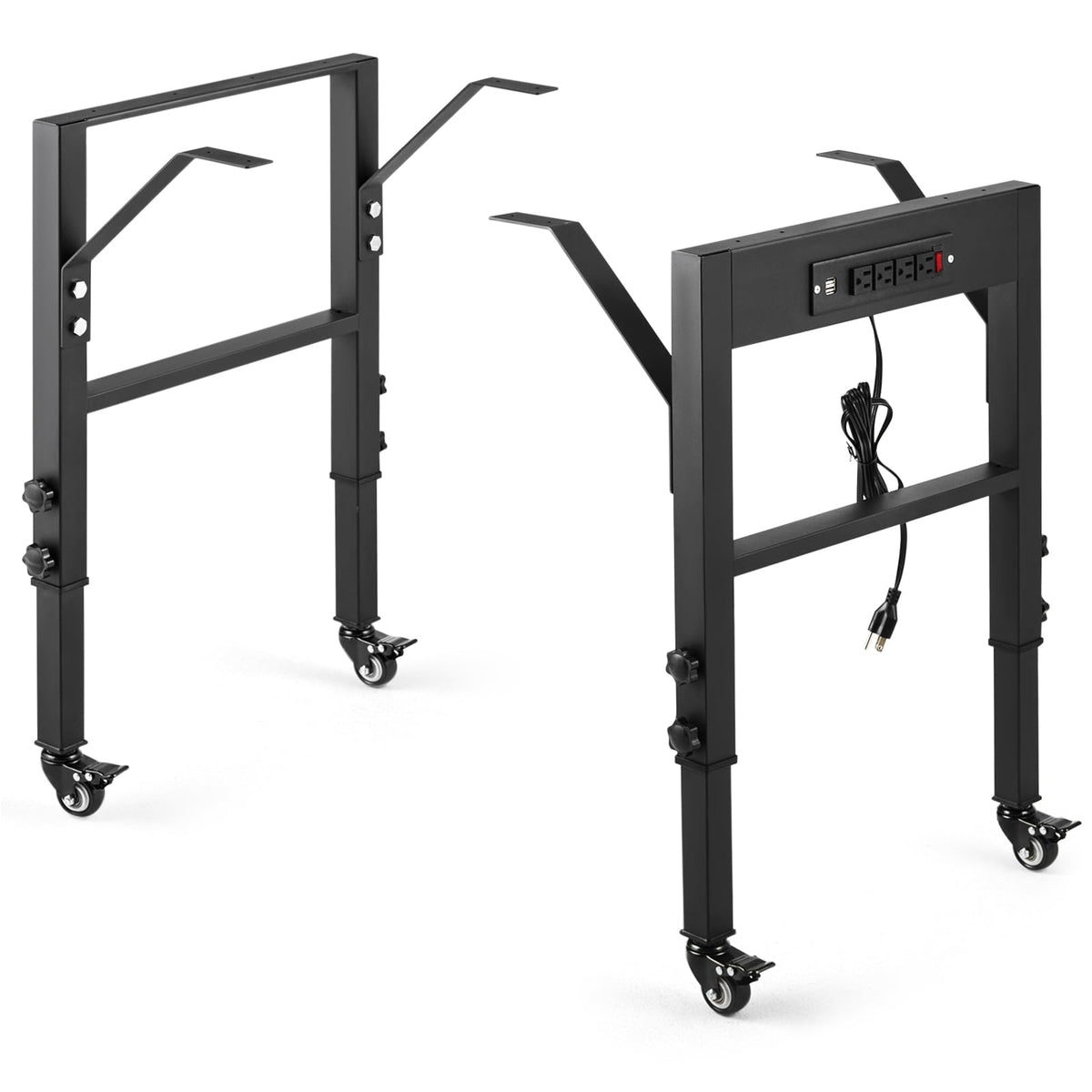 OLBRUS workbench frame with 19.6 inch depth and height adjustable legs for versatility.