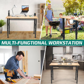 OLBRUS workbench shown in a garage ready for DIY projects