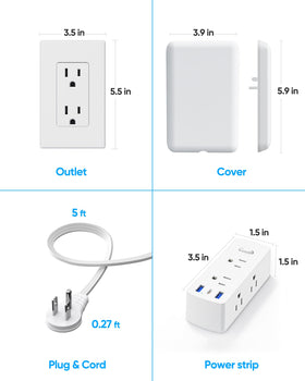Olcorife ten-foot flat cord reaches outlets without clutter