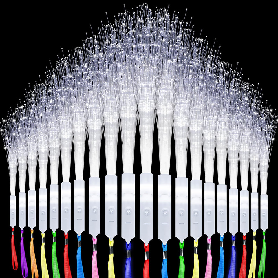 Oleitodh fiber optic wand white 100-pack glows for festive celebrations