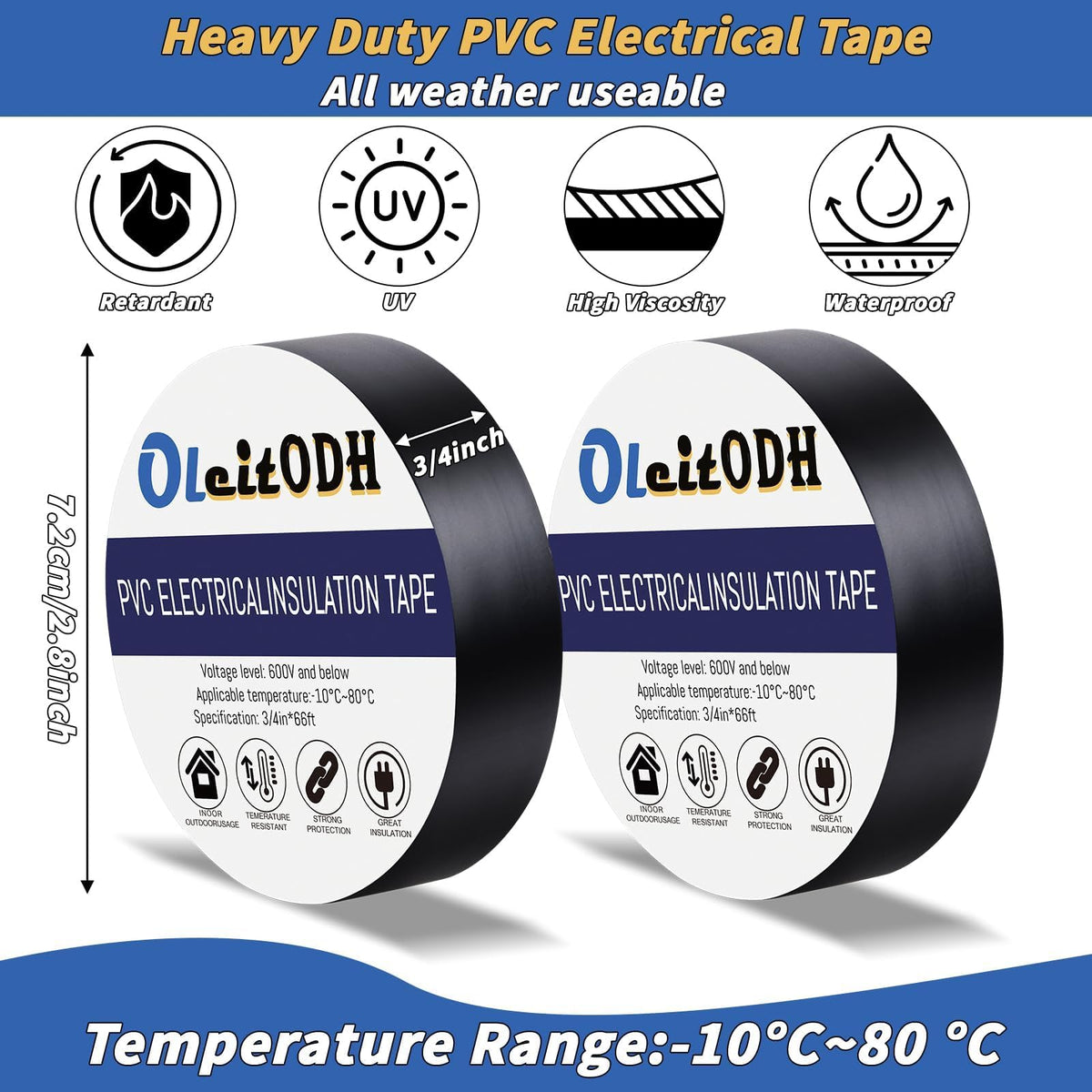 Oleitodh high-temperature tape up to 600V for reliable insulation