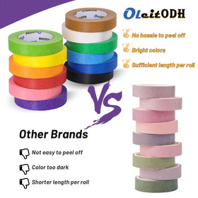 Oleitodh masking tape colors row for confetti-inspired crafts