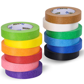 Oleitodh masking tape applied to a glass surface for labeling