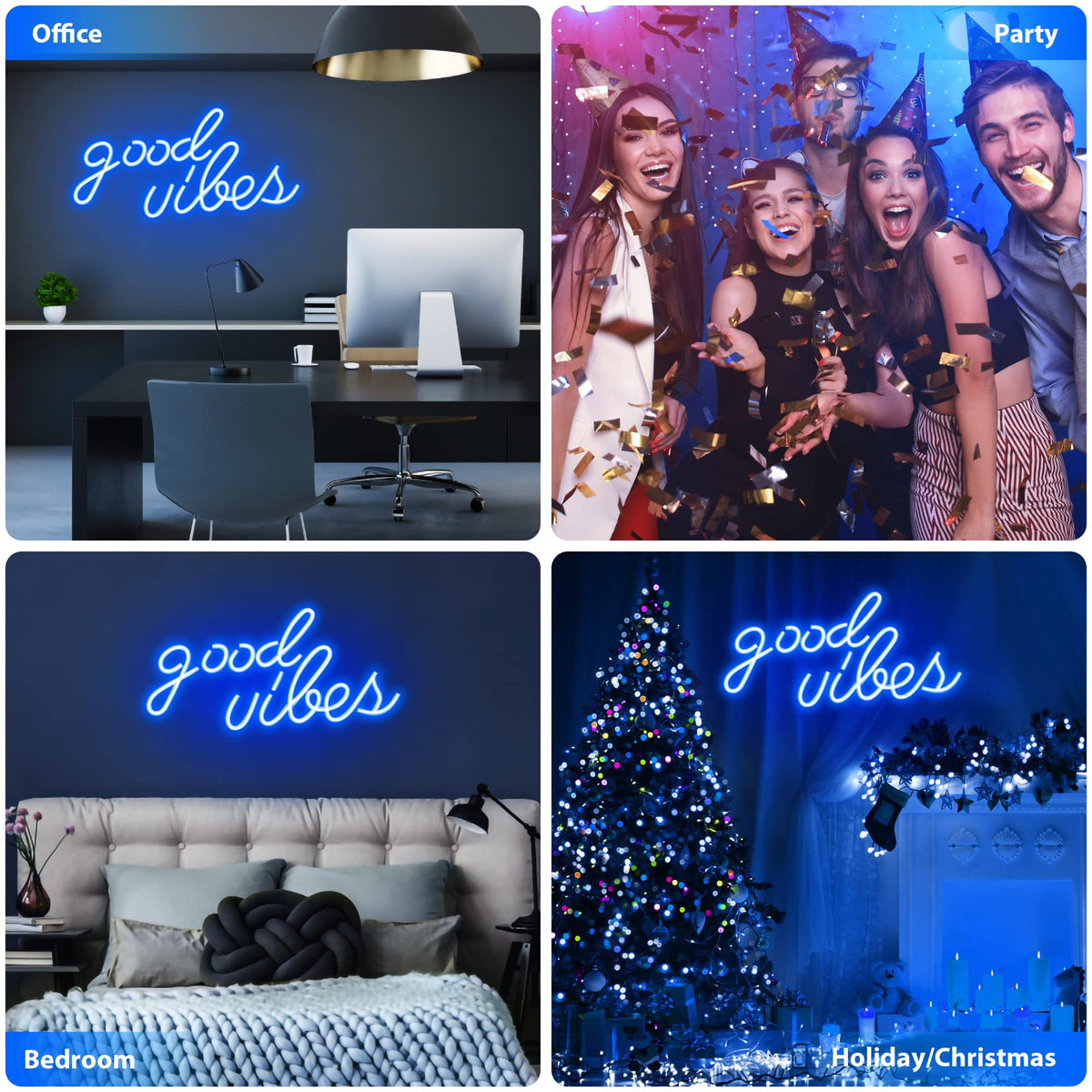Olekki Good Vibes neon sign packaging gift-ready for a stylish present