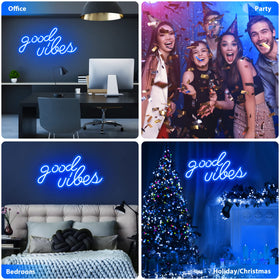 Olekki Good Vibes neon sign packaging gift-ready for a stylish present