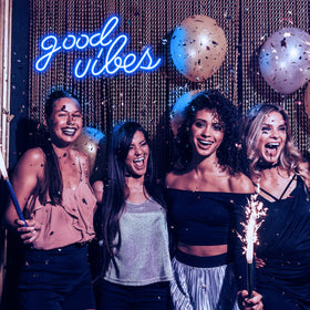 Olekki Good Vibes neon sign powered by USB for safe, convenient use