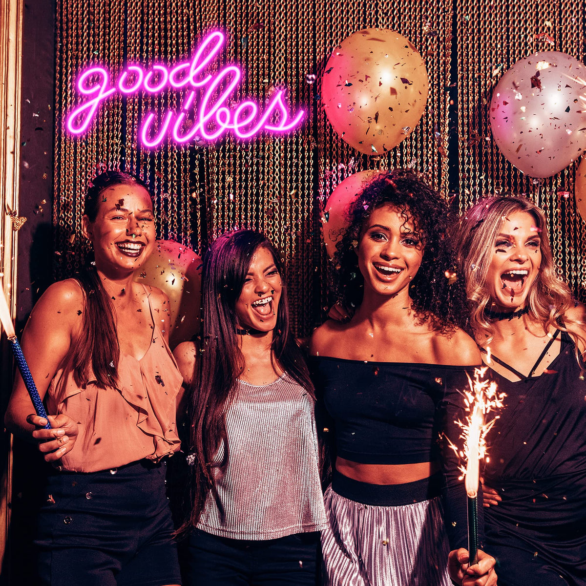Olekki Good Vibes neon sign USB power cord simplifies setup.