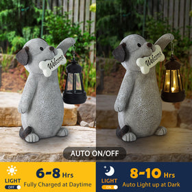 Olekki outdoor dog garden light statue stands up to weather