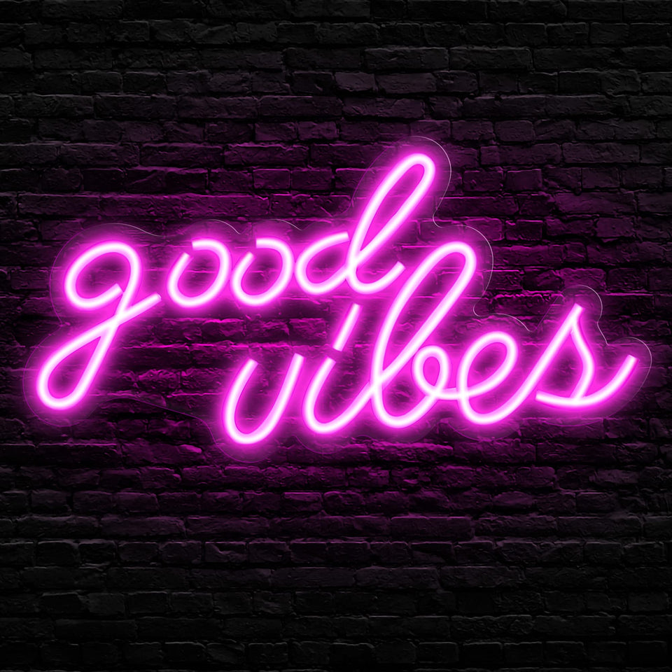 Olekki Pink Good Vibes neon sign wall mount brightens your space.