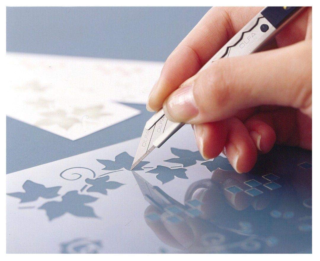 OLFA 141B ultra-slim handle enables precise maneuvering for crafts.