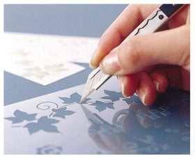 OLFA 141B ultra-slim handle enables precise maneuvering for crafts.