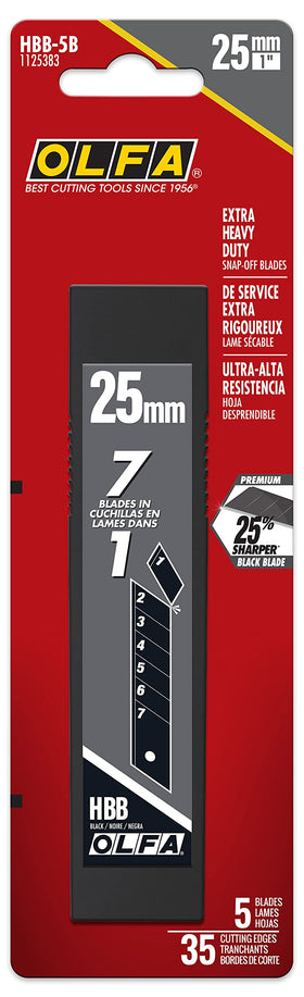 OLFA 25mm blades fit most knives to refresh edges quickly during heavy-duty work.
