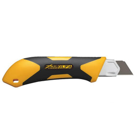 OLFA XH-1 handle close-up with rubber grip for comfortable control.