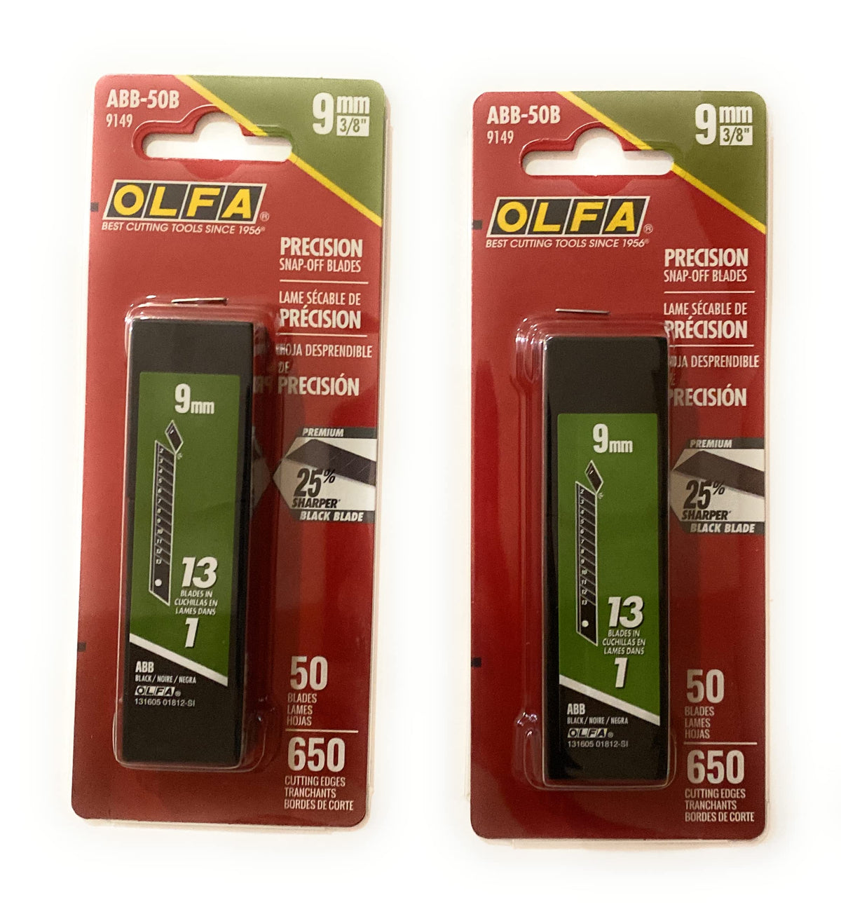 OLFA 9149 ABB-50B precision edge image highlights durable, long-lasting 9mm blades for smooth snips