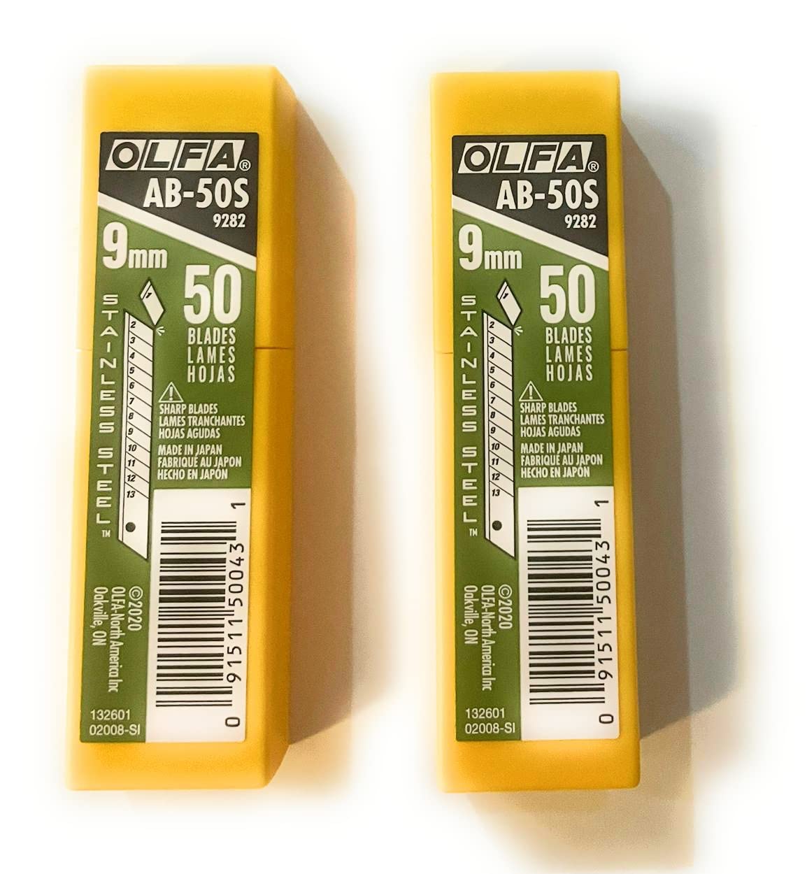 OLFA 9282 AB-50S 9mm snap-off blade for wallpaper and window film cutting, precise and durable