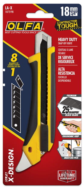 OLFA wraparound anti-slip grip ensures comfort and control during long projects.